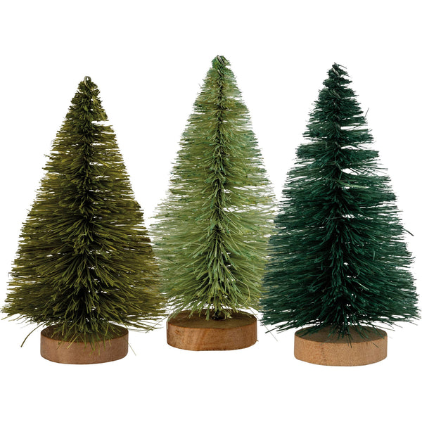 Primitives by Kathy - Greens Bottle Brush Tree Set