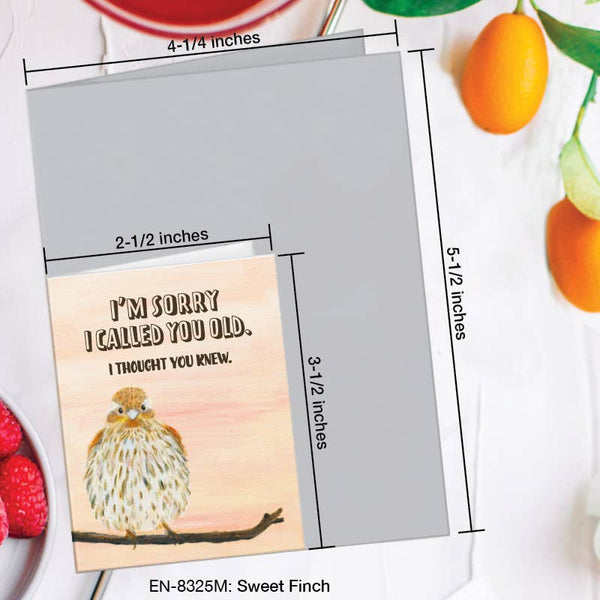 Printed Canvas - Sweet Finch, Greeting Card (8325M): A2 Card