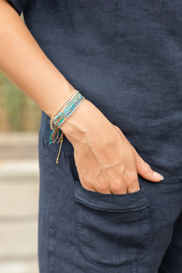 Splendid Iris - Set/12 Miyuki Delica Adjustable Bracelets: Brights