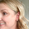 Hello Heather - Rose Gold Mini Druzy Stud Earrings: Silver