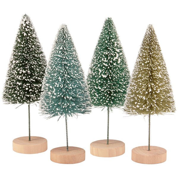 Primitives by Kathy - Green Winter Bottle Brush Tree Set