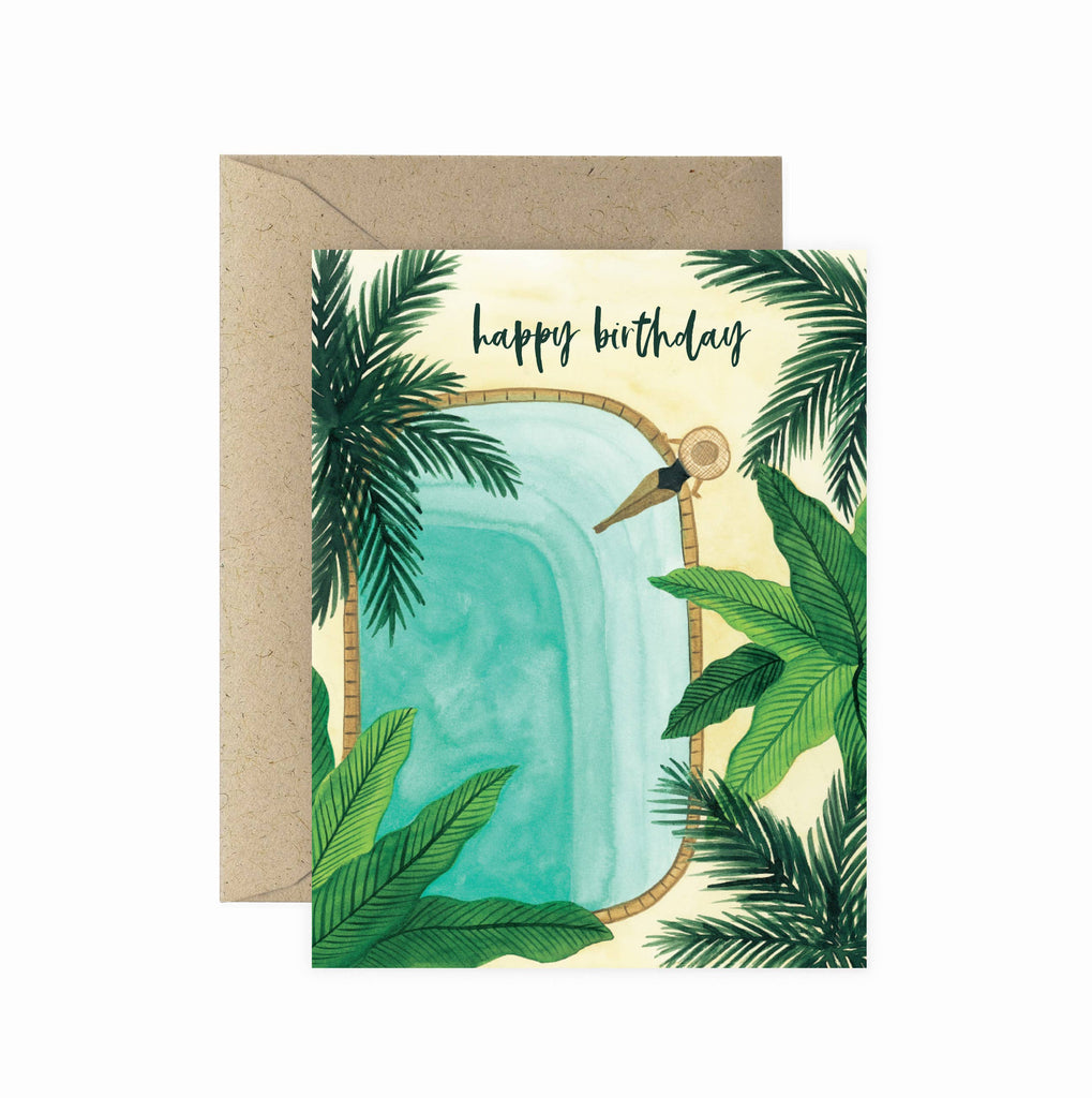Paper Anchor Co. - Tropical Pool Birthday Greeting Card