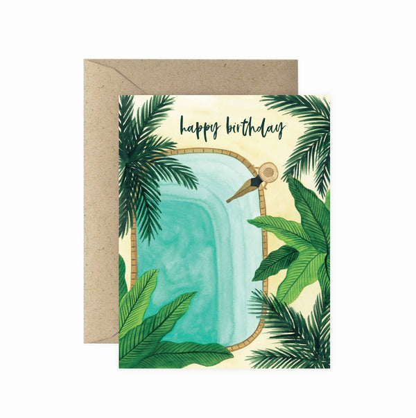 Paper Anchor Co. - Tropical Pool Birthday Greeting Card