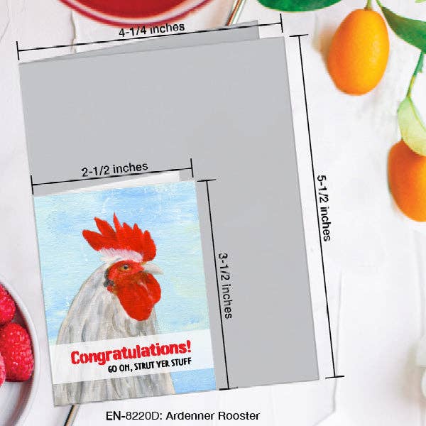 Printed Canvas - Ardenner Rooster, Greeting Card (8220D): A2 Card