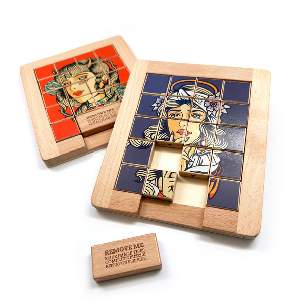 Trove - Dualities Wooden Sliding Puzzle Naughty v. Nice