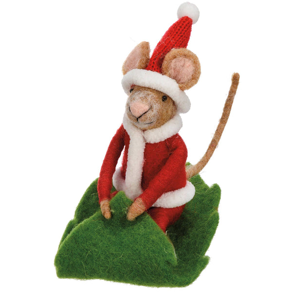 Primitives by Kathy - Santa Mouse Sledding Critter