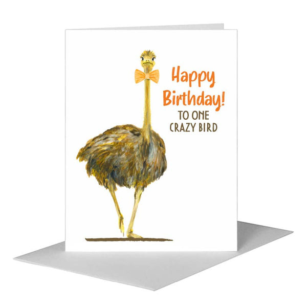 Printed Canvas - Racer Ostrich, Greeting Card (8422B): A2 Card