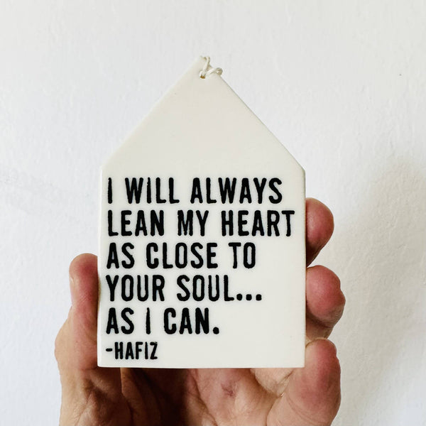 mb art studios - Ceramic screen printed quote wall tag