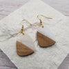 Treasure Wholesale - Wood & Resin Gold Foil Earrings: Transparent