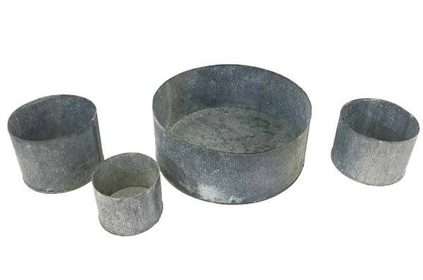 Home Kreation by KK dba Kraft Klub - Set of 4 Gray Zinc Round Tub