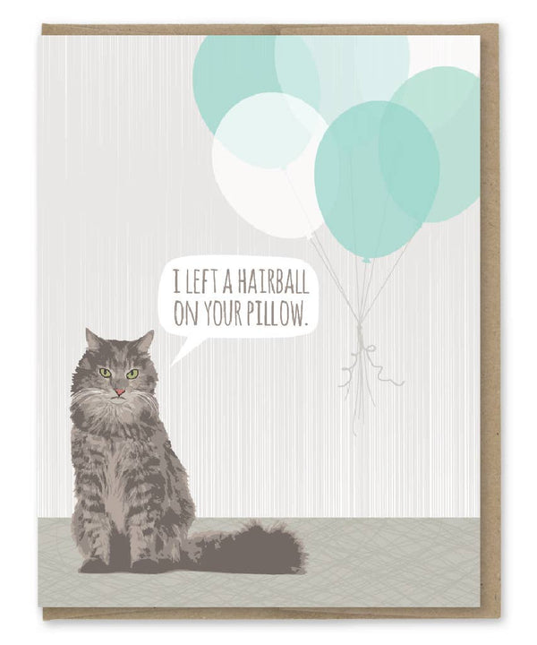 Modern Printed Matter - Cat Hairball Birthday card