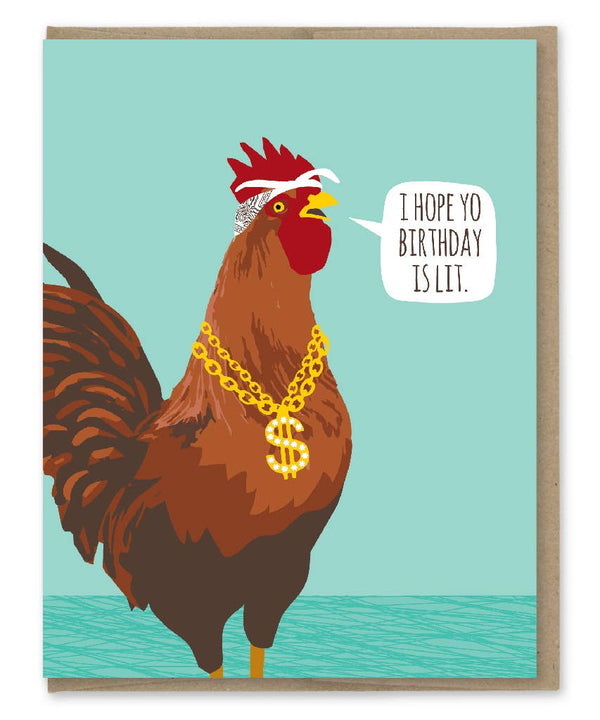 Modern Printed Matter - Lit Rooster Birthday Card