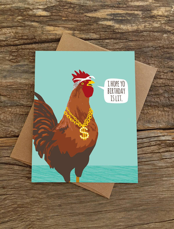 Modern Printed Matter - Lit Rooster Birthday Card