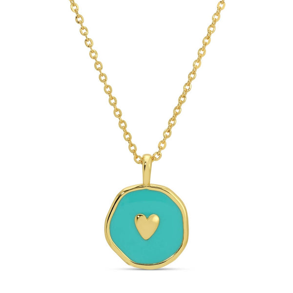 Splendid Iris - Tiny Heart Necklace: Aqua