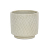Cheungs Home Decor - Parlora Crossed Diagonal Pattern Ceramic Pot - White: Small