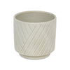 Cheungs Home Decor - Parlora Crossed Diagonal Pattern Ceramic Pot - White: Small
