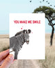 Modern Printed Matter - You Make Me Smile Love Card
