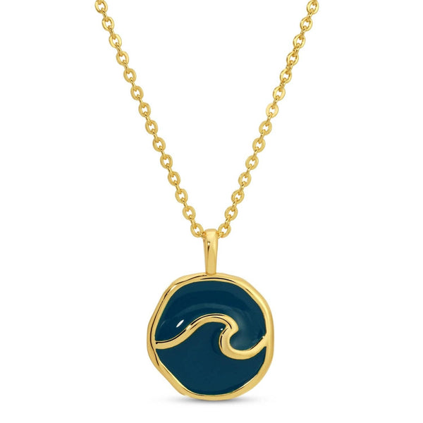 Splendid Iris - Tiny Wave Pendant Necklace