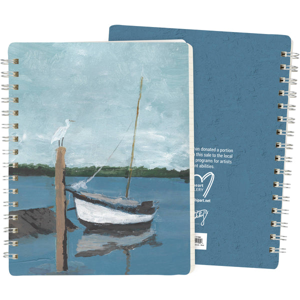 Primitives by Kathy - Boat Spiral Notebook