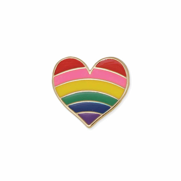 ZAD - Gold Rainbow Heart Post Earrings