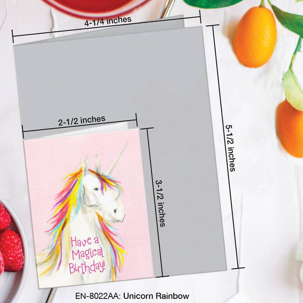 Printed Canvas - Unicorn Rainbow, Greeting Card (8022AA): A2 Card