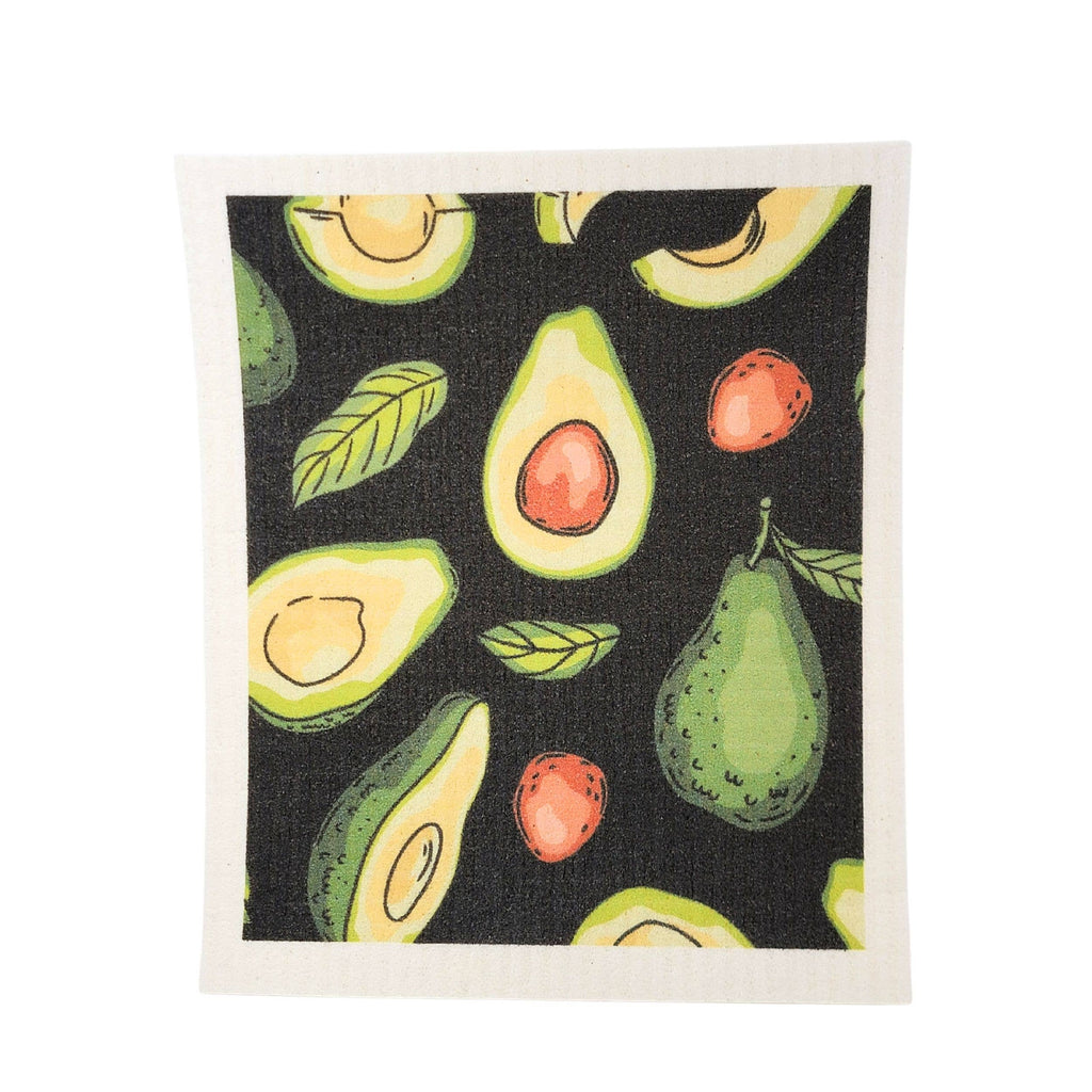 Driftless Studios - Black Avocado Patterned  Swedish Dishcloth - Kitchen Gadgets