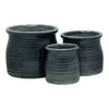 Cheungs Home Decor - Kifon Curved Ceramic Ceramic Pot - Dark Gray: Large