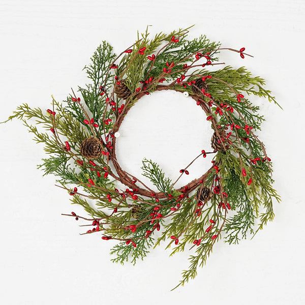 Impressive Enterprises, Inc. - ISB71703- 12in Evergreen Pine with Red Pips Wreath-