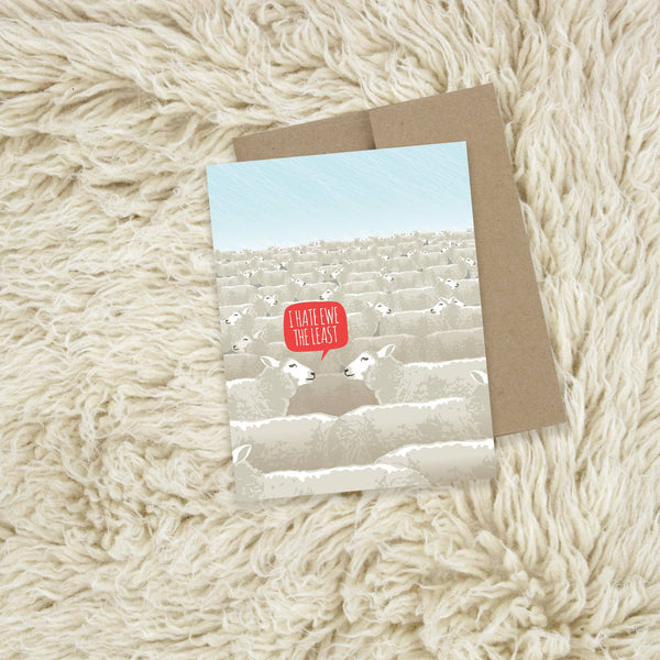 Modern Printed Matter - Hate Ewe The Least Valentine's Day Card