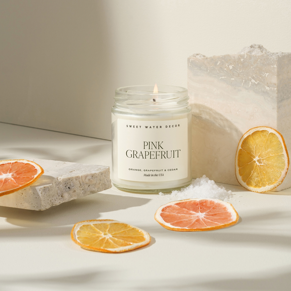 Sweet Water Decor - *NEW* Pink Grapefruit 9 oz Soy Candle - Home Decor & Gifts