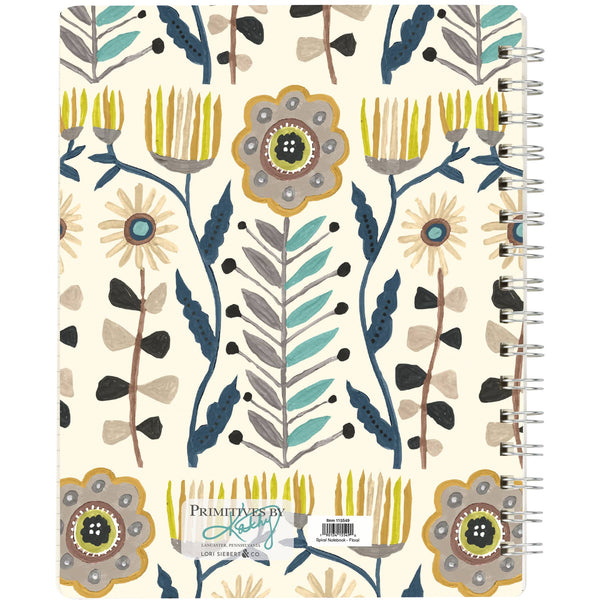 Primitives by Kathy - Primitive Floral Spiral Notebook