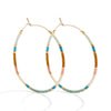 Splendid Iris - Miyuki Delica Hoop Earrings: White/Pink