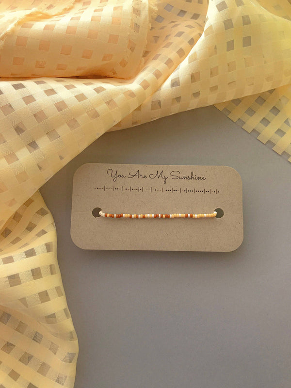Seedy Beady Bracelets - You Are My Sunshine Morse Code Bracelet: Large