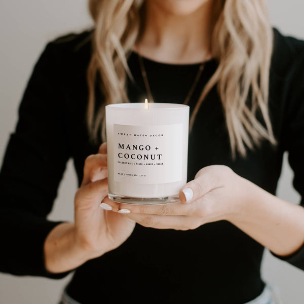 Sweet Water Decor - Mango and Coconut 11 oz Soy Candle - Decor & Gifts