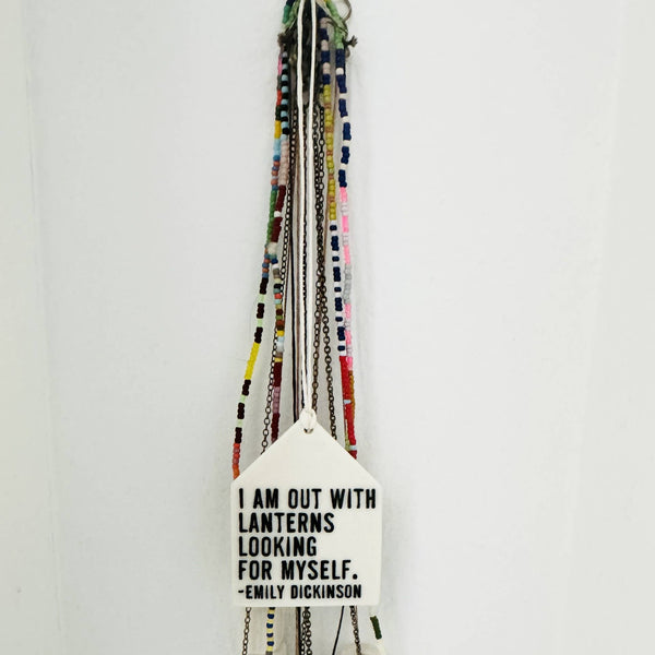 mb art studios - Ceramic screen printed quote wall tag