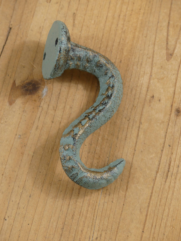 Midwest Craft House - Green And Gold Octopus Tentacle Hook, 4" Long