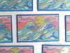 Lucky Sardine - Ocean Waves & Sunset, Surfing Embroidered Iron-On Patch: Yes (Include Retail Packaging)