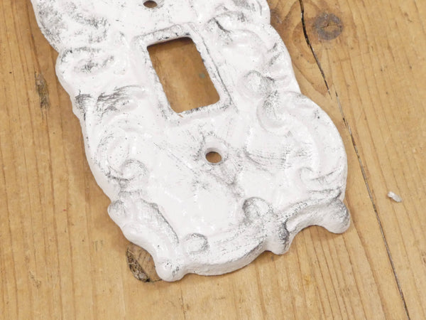 Midwest Craft House - CAST IRON DISTRESSED WHITE LIGHT SWITCH PLATE COVER