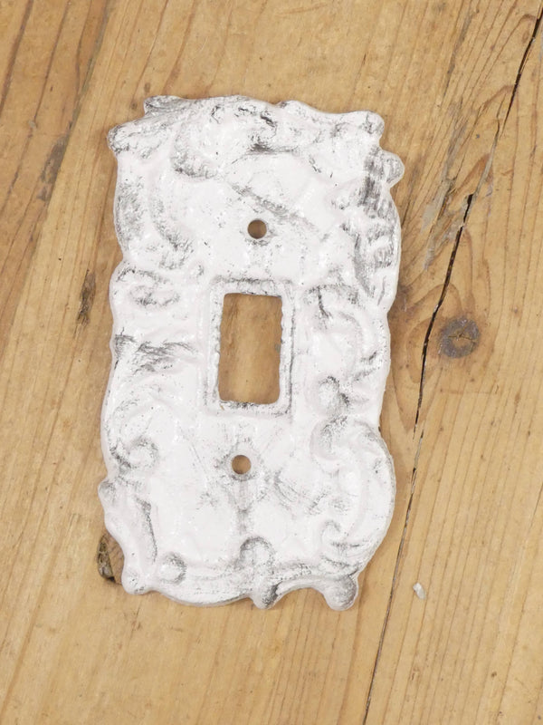 Midwest Craft House - CAST IRON DISTRESSED WHITE LIGHT SWITCH PLATE COVER