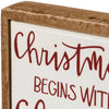 Primitives by Kathy - Christmas Begins With Christ Box Sign Mini