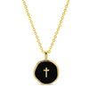Splendid Iris - Tiny Cross Pendant Necklace: Black
