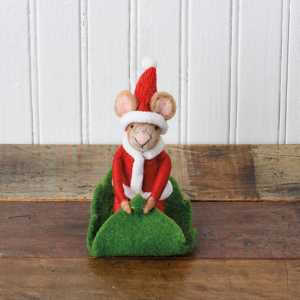 Primitives by Kathy - Santa Mouse Sledding Critter