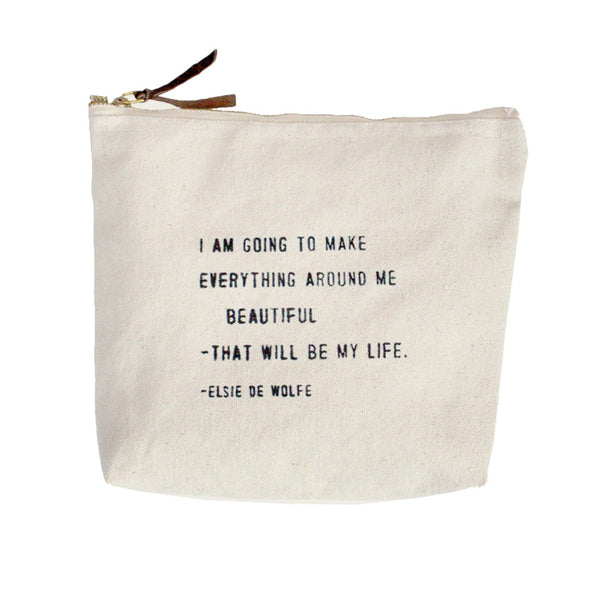 Sugarboo & Co - I Am Going To Make (Elsie de Wolfe) Canvas Zip Bag