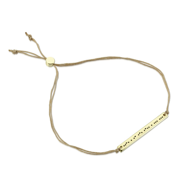 Lucky Feather - Morse Code Bar Bracelet - FEARLESS