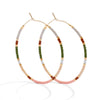 Splendid Iris - Miyuki Delica Hoop Earrings: White/Pink