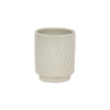 Cheungs Home Decor - Parlora Crossed Diagonal Pattern Ceramic Pot - White: Small