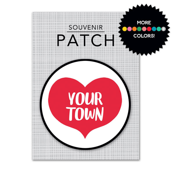 Rock Scissor Paper - Personalized City Iron-on Patch - Big Heart: Red (02)