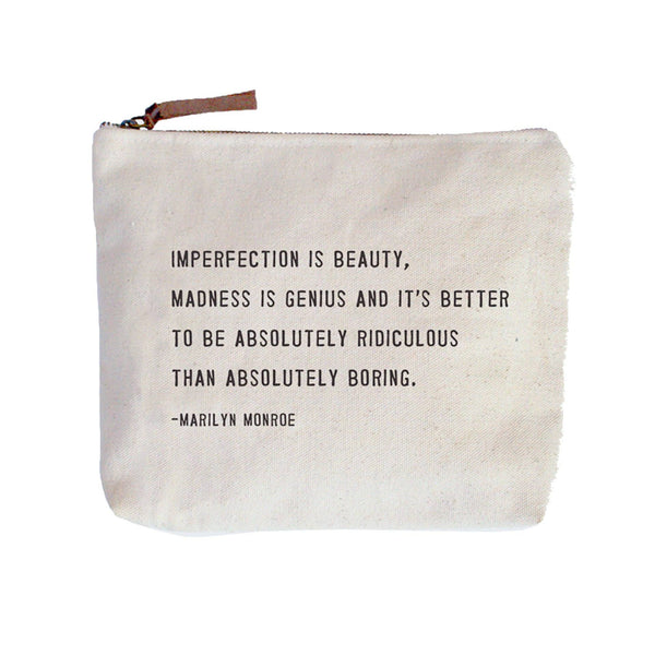 Sugarboo & Co - Imperfection Is Beauty (Marilyn Monroe) Canvas Zip Bag