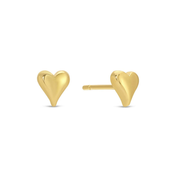 Splendid Iris - Simple Heart Studs On Velvet Gift Tag: Gold
