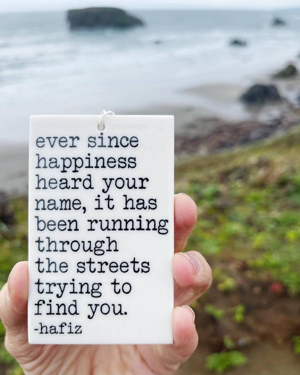 mb art studios - Ceramic screen printed quote wall tag
